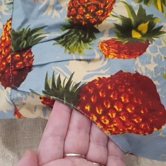 Grandma Funk Size 8 approx Tropical Pineapple Overalls Denim Feel with p… - Picture 3 of 6
